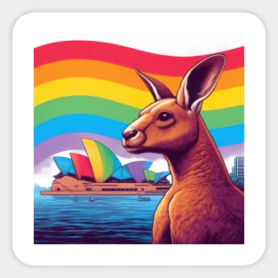 Gay Pride Kangaroo (Sydney, Australia) Sticker